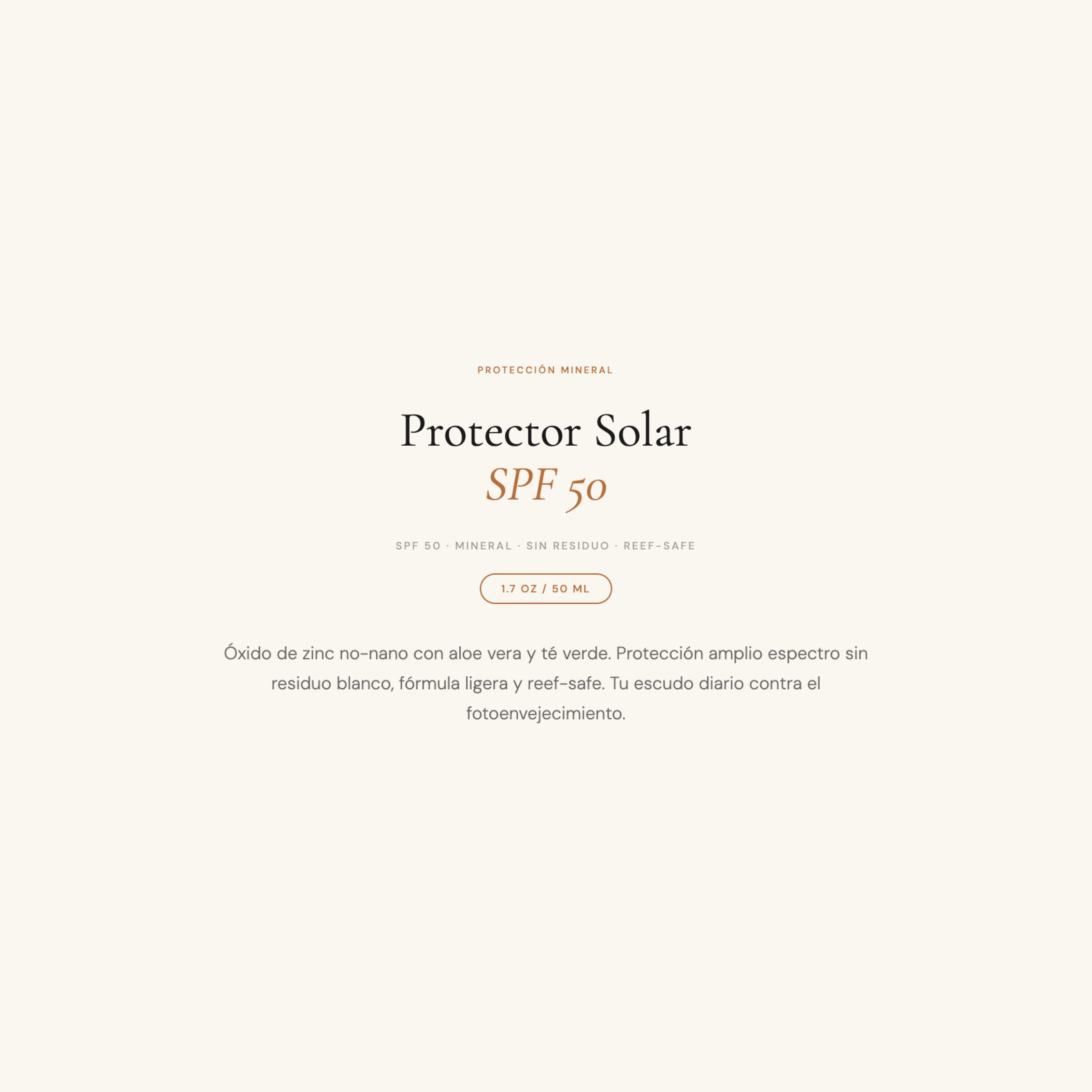 Bloqueador Solar Mineral Orgánico con Color - SPF 50