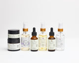 Complete 7-step skincare routine kit by Terra Mistica — natural serums, facial oil, and cream for glowing skin