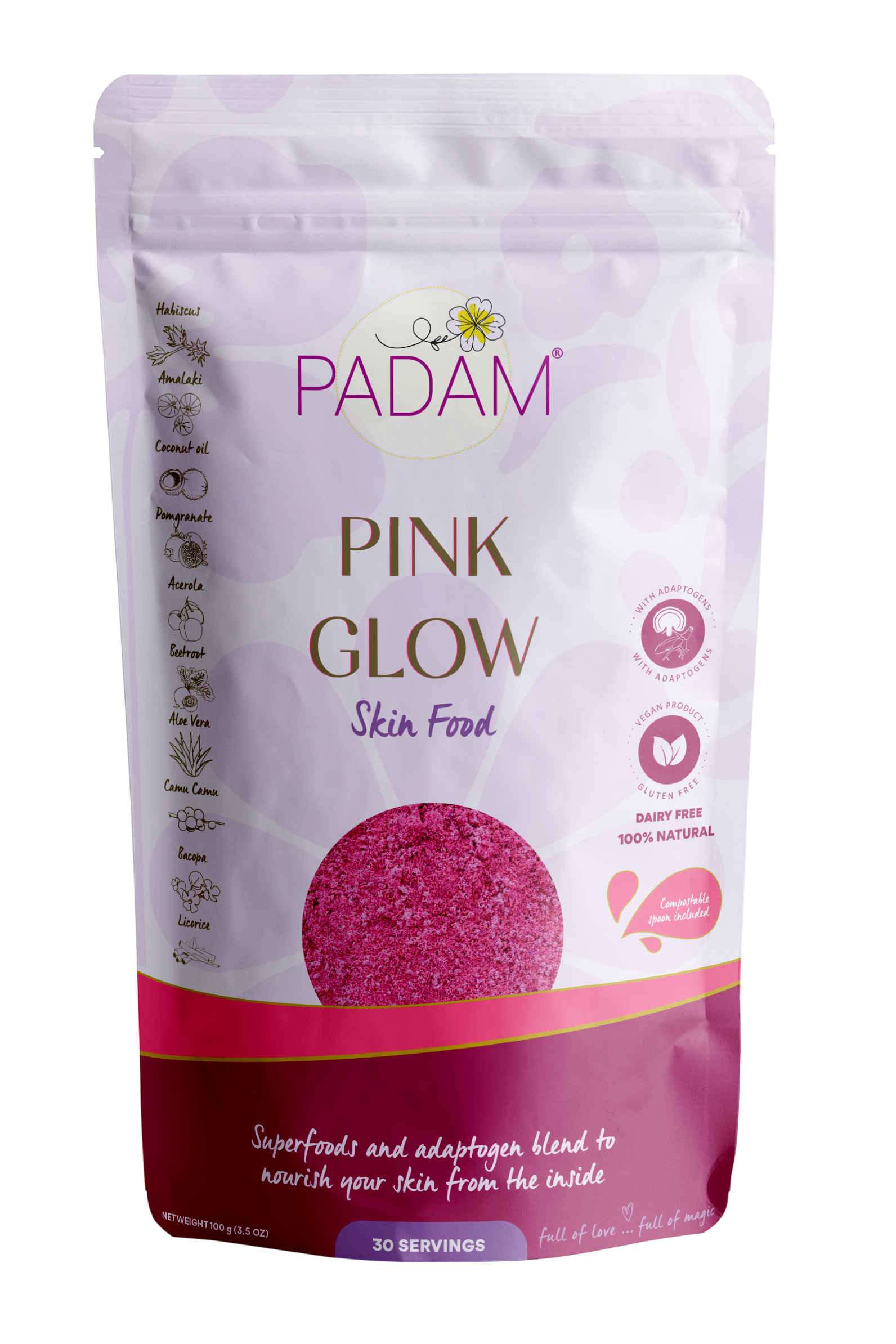 Pink Glow PADAM® | Edible Skincare with Superfoods & Antioxidants